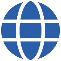 globe icon blue