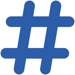 hashtag / keep number icon blue