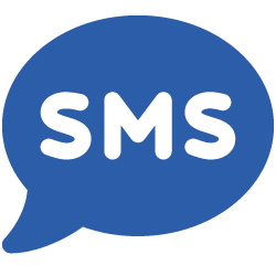 sms bubble icon blue
